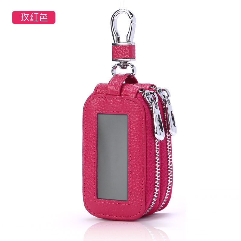 Túi Da Bò Hai Lớp Đựng Chìa Khóa Xe Hơi Đa Năng Thời Trang Unisex