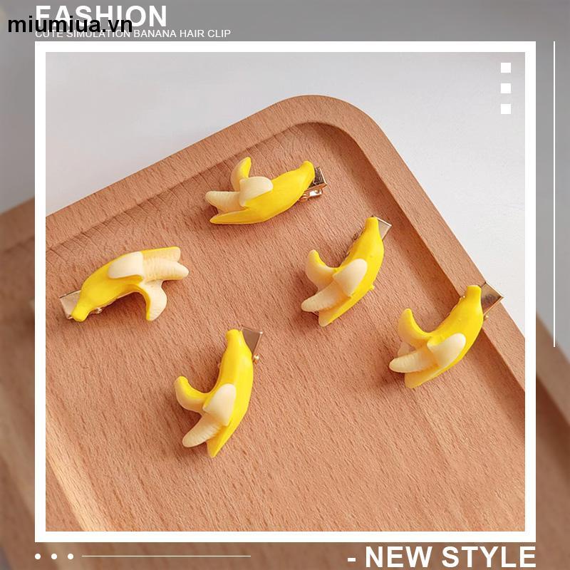 miumiuaKẹp Tóc Hình Quả Chuối Dễ Thương Sáng Tạo Vui Nhộn Cho Bé Gái