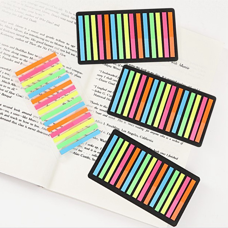 Set 160 / 300 Nhãn Dán Ghi Chú Màu Dạ Quang Trong Suốt