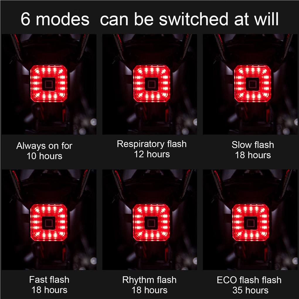 Đèn LED Cảnh Báo An Toàn Nhiều Chế Độ Bằng Nhựa Chống Nước Gắn Đuôi Xe Đạp