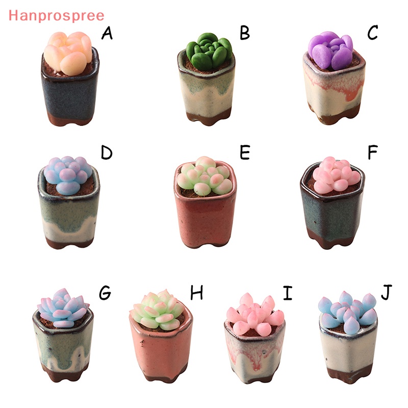 Mô Hình Chậu Cây Sen Đá Trang Trí Nhà Búp Bê 1: 6