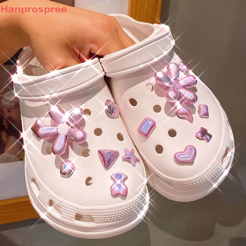 1 Bộ Phụ Kiện Trang Trí Giày Hình Hoa / Giày Croc Hoạt Hình Dễ Thương Có Thể Tháo Rời DIY