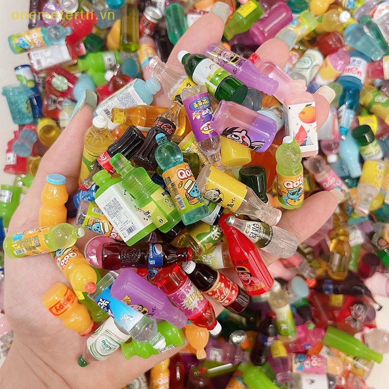 Onemetertn Set 5 Phụ Kiện Trang Sức / Điện Thoại / Đồ Trang Sức Hình Bình Sữa Bằng Nhựa Resin Thủ Công DIY
