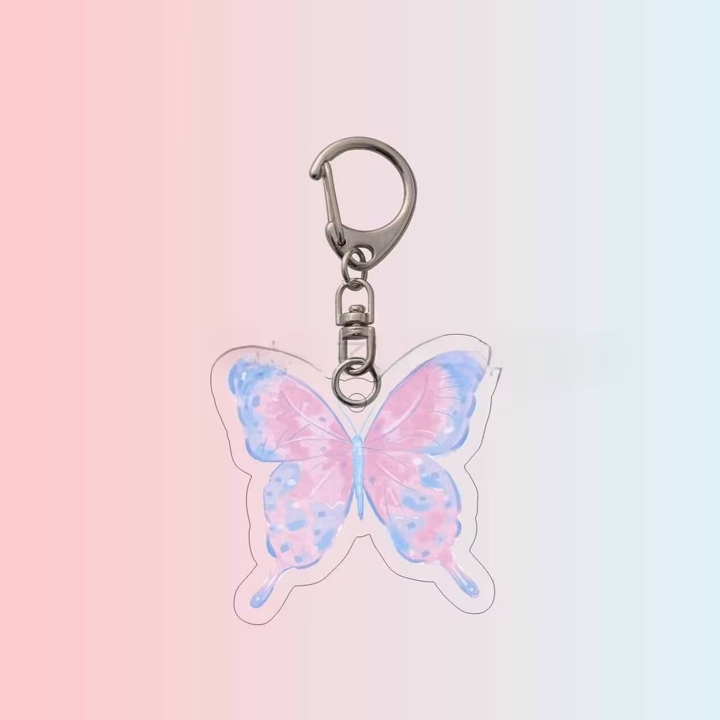 Y2k Móc Khóa Acrylic Hình Bướm Nhiều Màu Sắc Dễ Thương Dành Cho Nữ