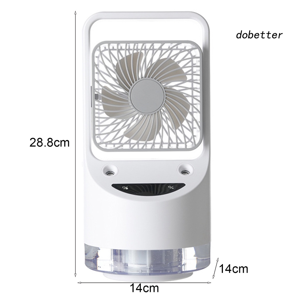 Quạt Điều Hòa Không Khí 4000mAh Hai Đầu 3 Tốc Độ Có Đèn LED Hiển Thị Mini Tiện Dụng Cho Gia Đình