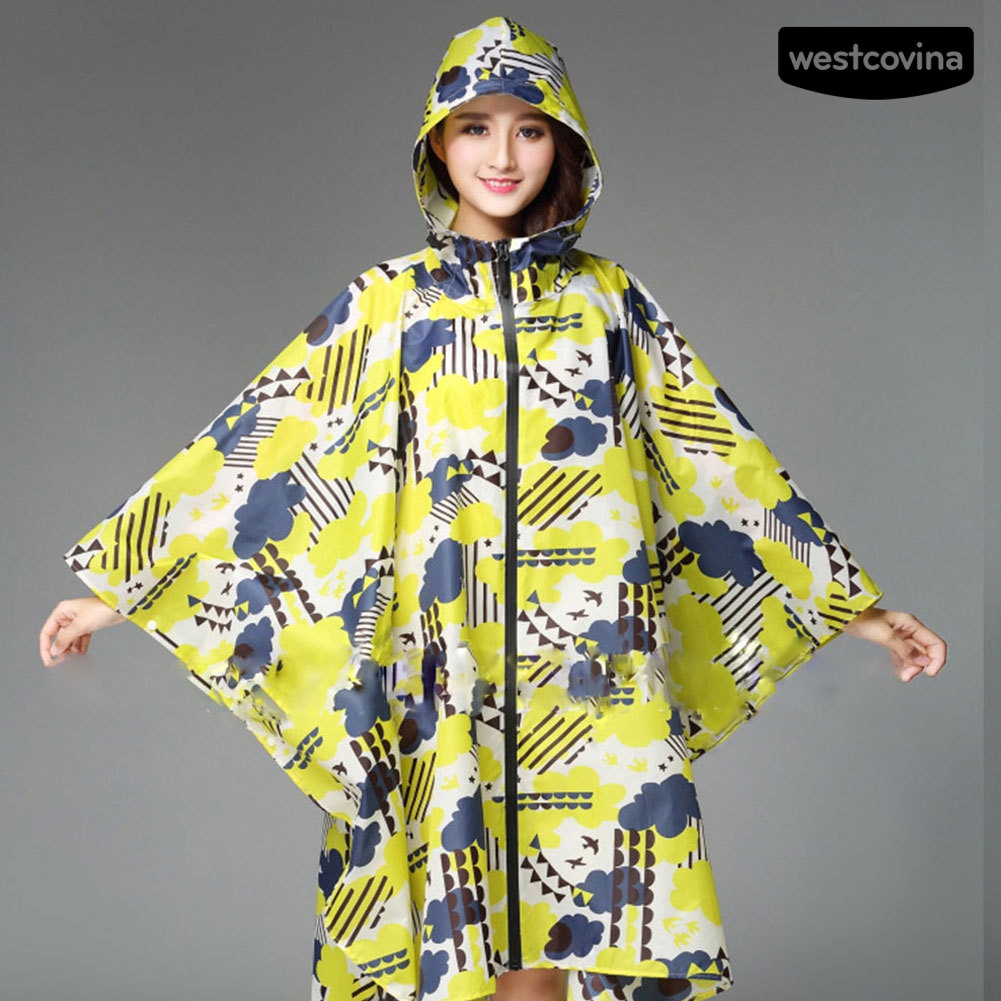 [COD]☁Áo Mưa Dáng Dài Có Mũ Trùm Chống Thấm Nước Tiện Dụng Cho Nữ