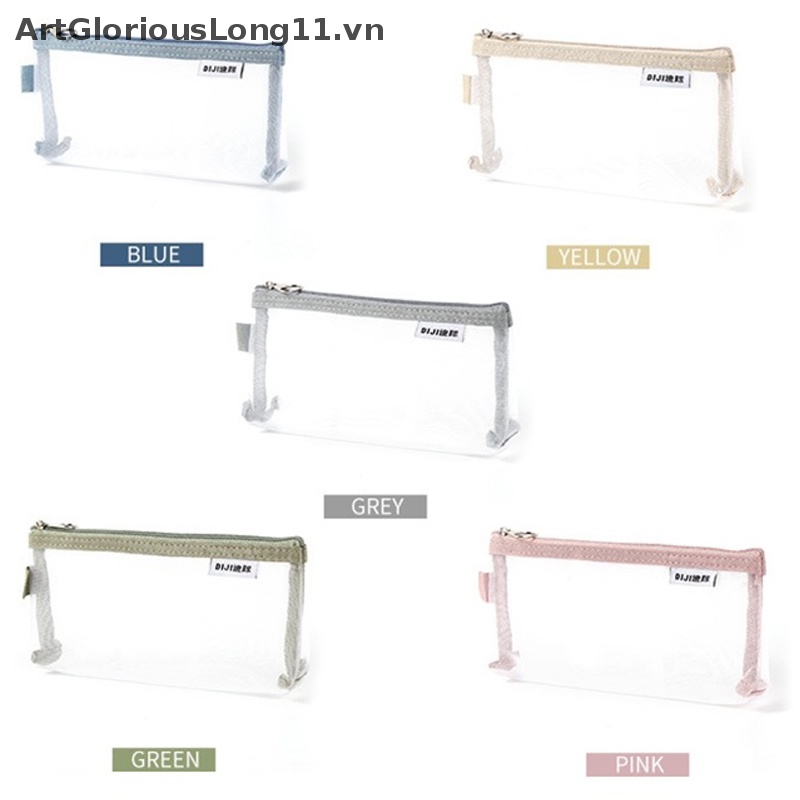 Túi Đựng Bút Dạng Lưới Trong Suốt Có Khóa Kéo Tiện Dụng Cho Học Sinh