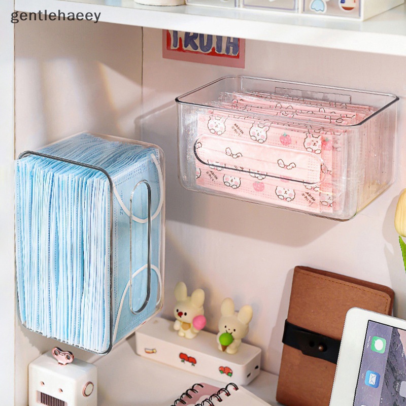 Hộp Đựng Khăn Giấy Gắn Tường Trong Suốt Sức Chứa Lớn Không Cần Khoan Lỗ Dùng Một Lần Đa Ứng Dụng