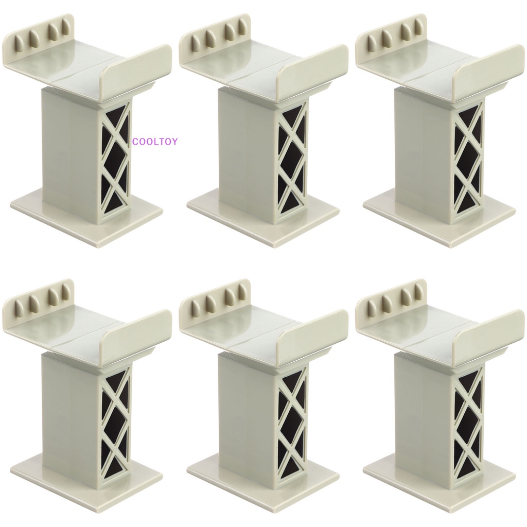 Cooltoy Set 6 Phụ Kiện Hỗ Trợ Nâng Đường Ray Xe Lửa Nhiều Cấp Độ