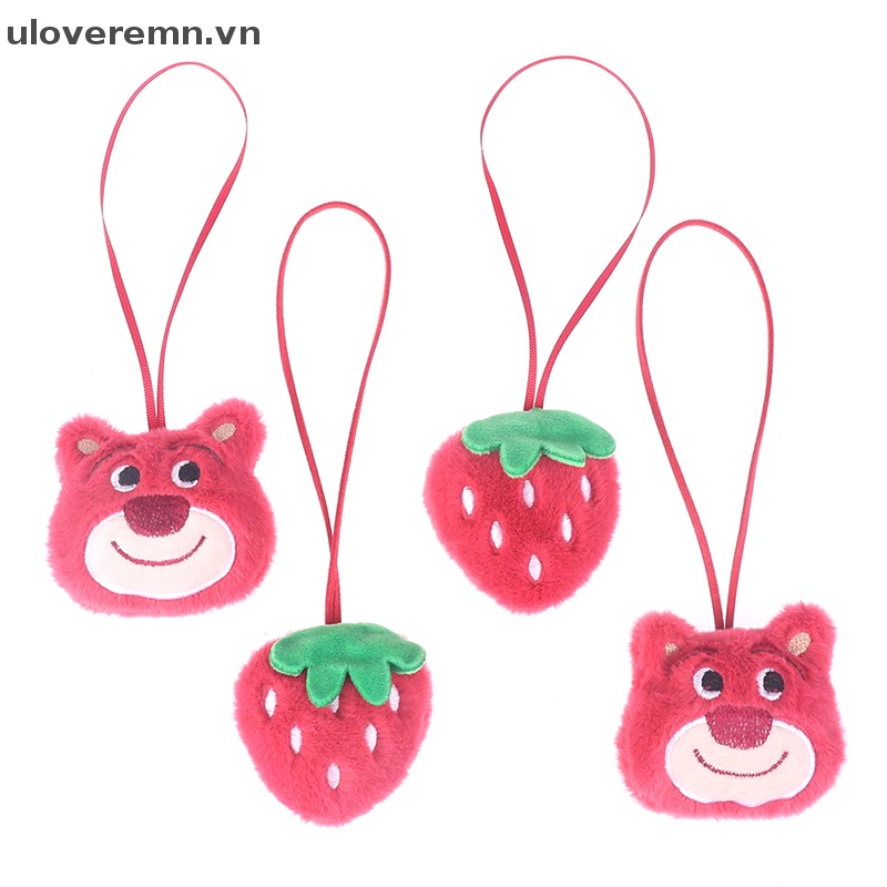 Uloveremn Nhãn Dán Tên Dạng Thú Nhồi Bông Hình Gấu Dâu Hoạt Hình Chống Thất Lạc Trang Trí Túi Xách