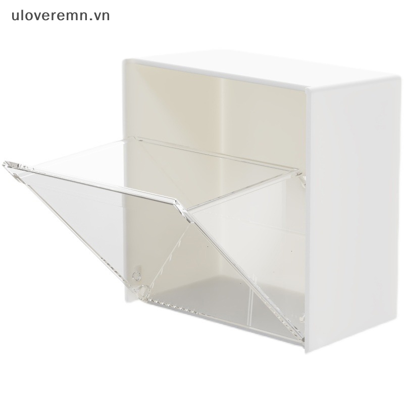 Hộp Đựng Trang Sức / Bông Tăm Bằng Nhựa Gắn Tường Chống Bụi Tiện Dụng