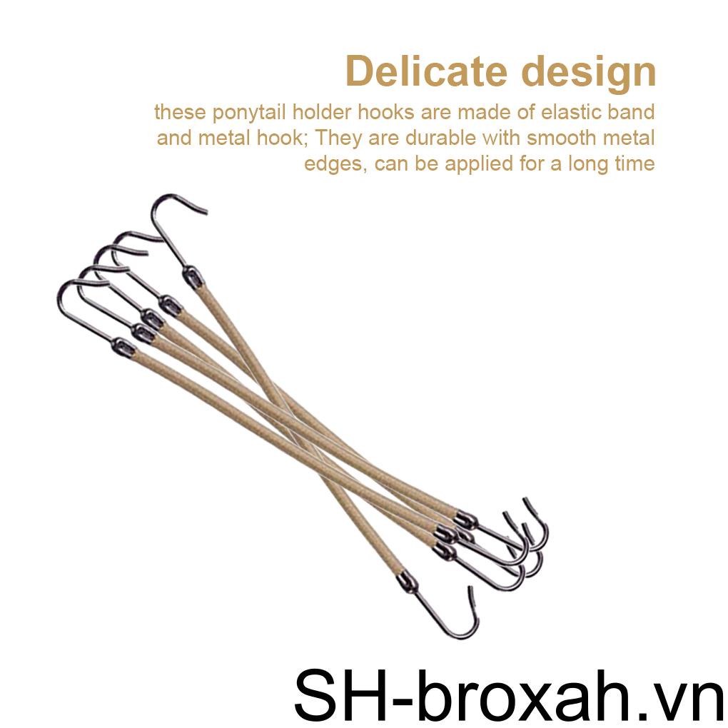 Set 5 Dây Buộc Tóc Co Giãn Hai Đầu Móc Phong Cách Retro Thời Trang Tái Sử Dụng Linh Hoạt Chống Rỉ Sét Không Cần Dùng
