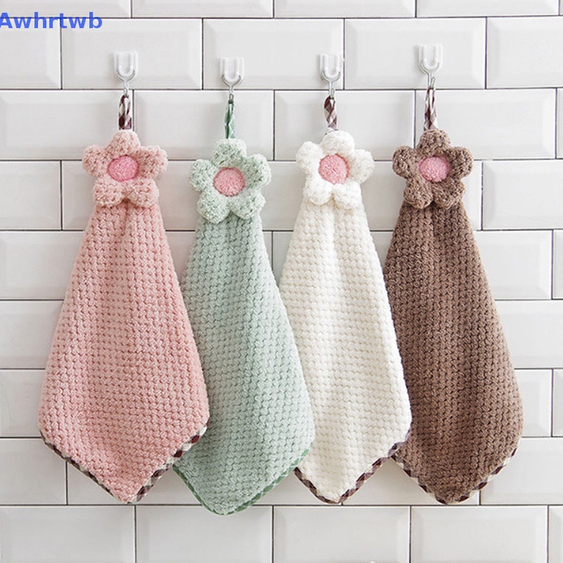 Awhrtwb Khăn Lau Tay Bằng Vải Nhung San Hô Mềm Mại Thấm Hút Nhanh Khô Dùng Trong Nhà Bếp / Phòng Tắm