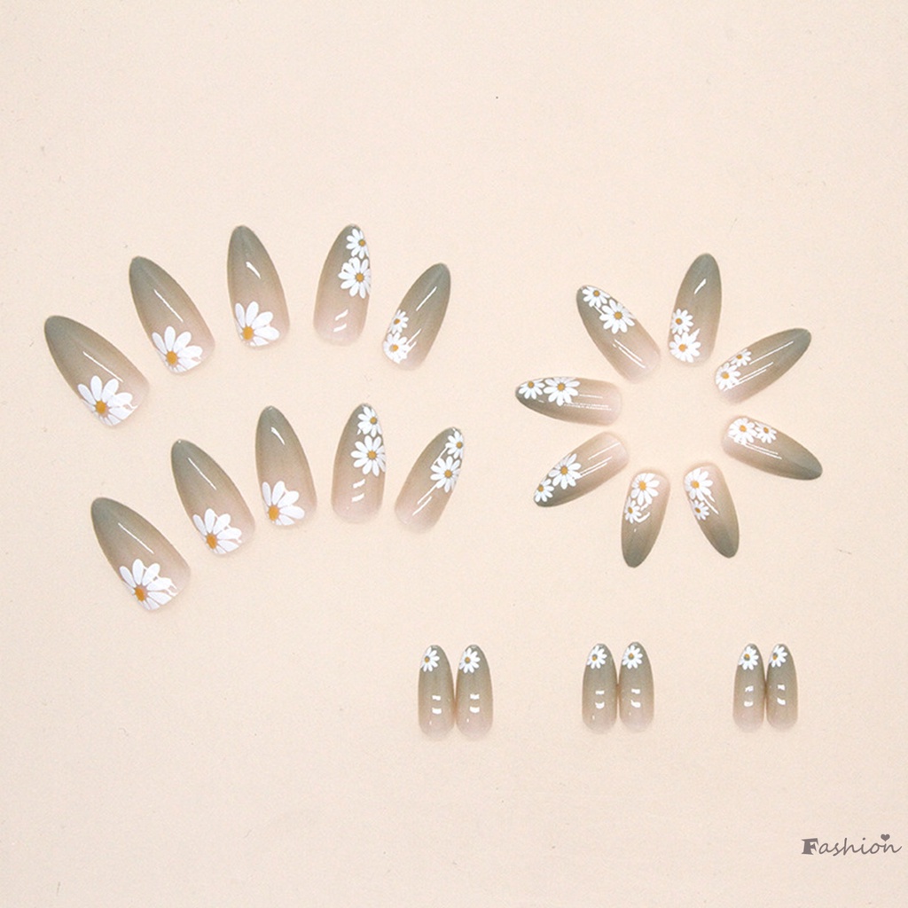 Móng Tay Giả Màu Xanh Lá Gradient Không Độc Hại Chống Trầy Xước