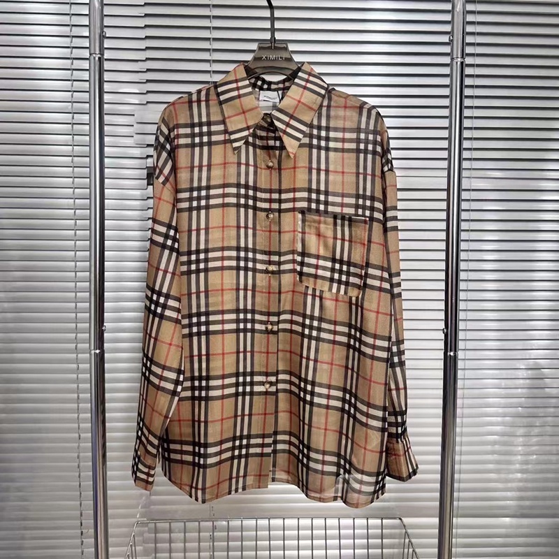 Burberry 2023 spring and summer new babaojia classic plaid shirt coat women's spring and summer fashionable all-match casual sun-proof shirt