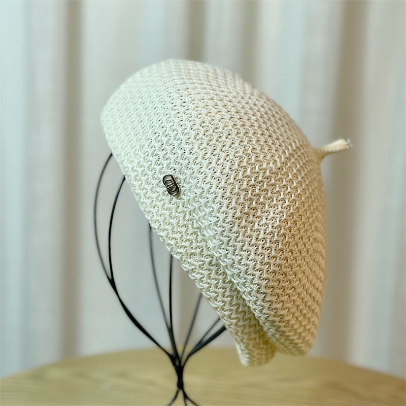 Mũ Beret Mỏng Thiết Kế Xếp Ly Thoáng Khí Phong Cách Mới Mùa Hè Cho Nữ