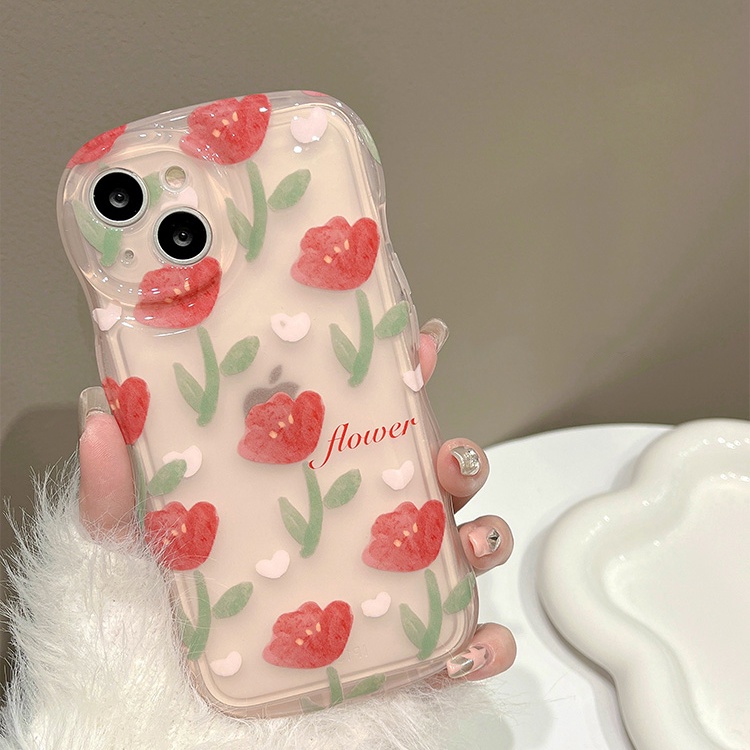 Ốp Điện Thoại Mềm Trong Suốt Chống Rơi Chống Sốc Họa Tiết Hoa Cho iPhone 14 13 12 11 Pro Max 14 Plus