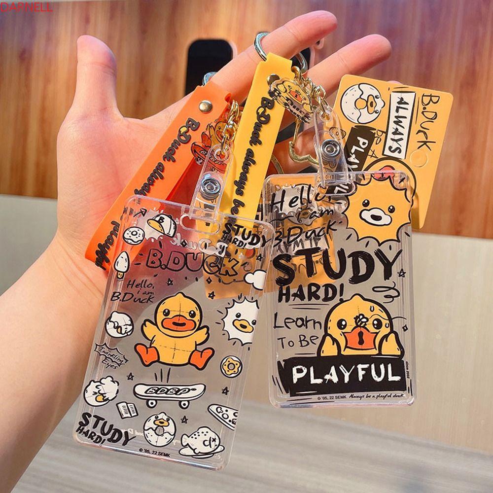 Móc Khóa Vịt Trong Suốt Kèm 5 Thẻ Vẽ Graffiti Dễ Thương
