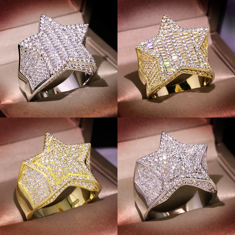 Nhẫn Nam Đính Đá Zircon Phong Cách Âu Mỹ