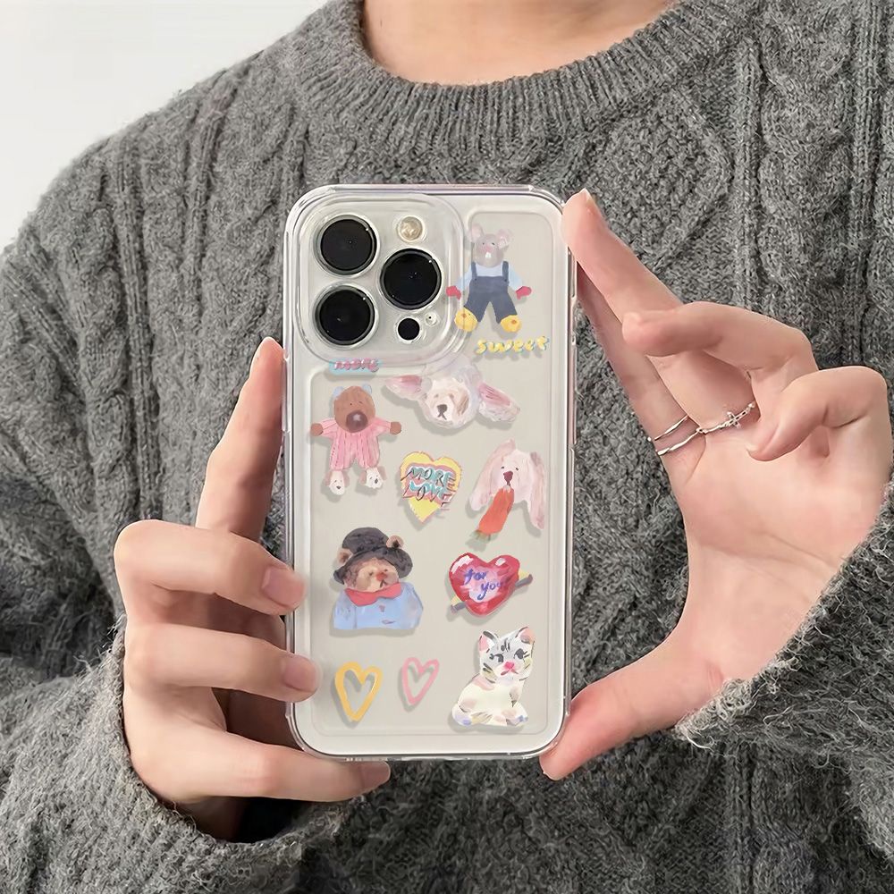 ✅Ốp Điện Thoại Dẻo Họa Tiết Hoạt Hình Động Vật Dễ Thương Chống Sốc Cho Iphone12Plus11 5I7K 78 6In13 14Proiphone12