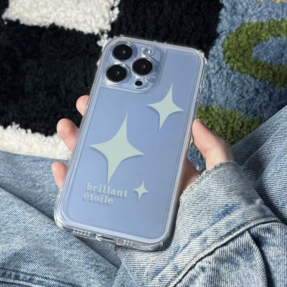 ✅Ốp Điện Thoại Dẻo Màu Trắng Họa Tiết Ngôi Sao Thiết Kế Đơn Giản Chống Sốc Cho Iphone1211 14Pro6In1378