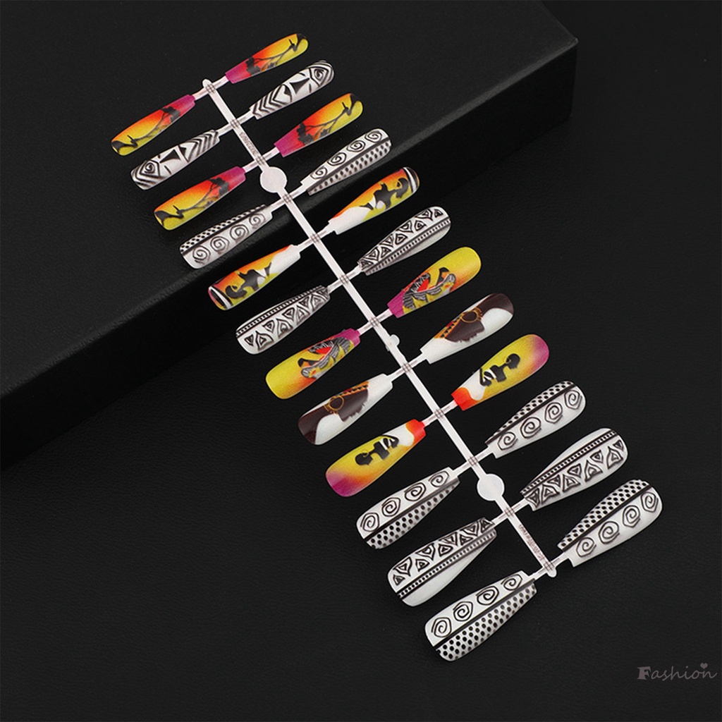 Bộ 24 Móng Tay Giả Thời Trang Tái Sử Dụng Được