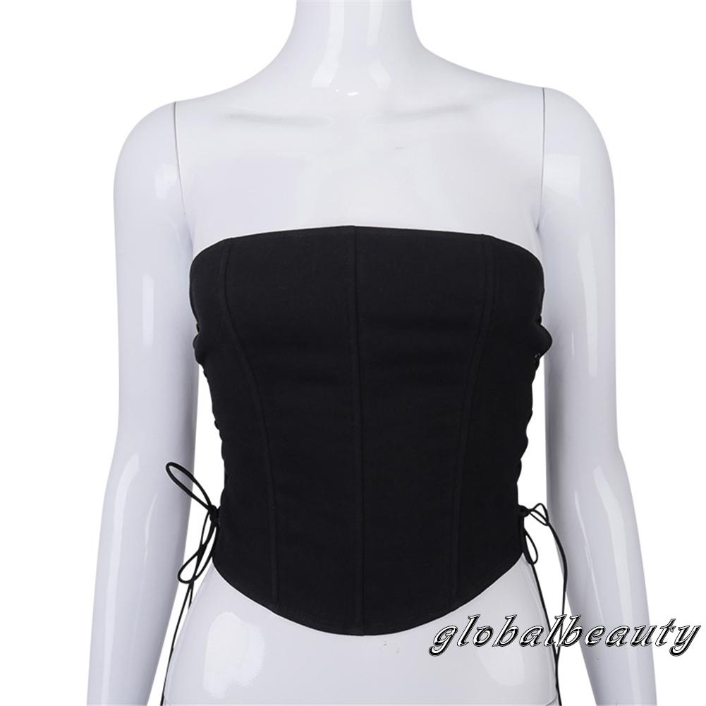 Áo Thun Không Dây Dáng Ôm Màu Trơn Thời Trang Mùa Hè Dành Cho Nữ