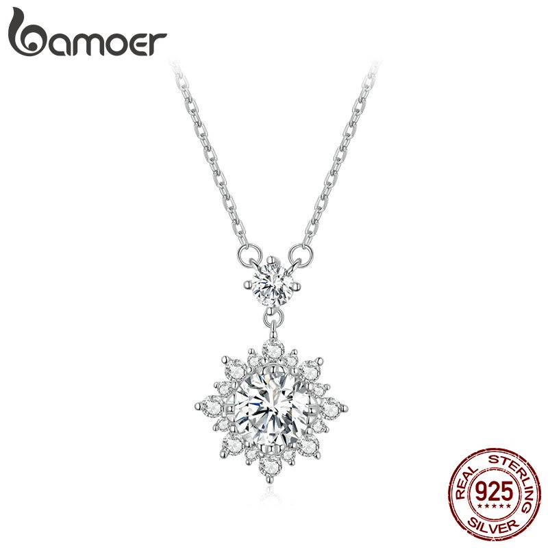BAMOER Vòng cổ Bạc Moissanite 1ct VVS1 100% MSN017