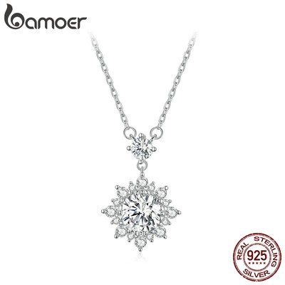 BAMOER Vòng cổ Bạc Moissanite 1ct VVS1 MSN017