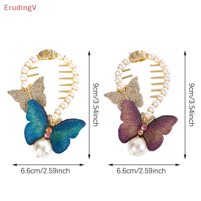 Kẹp Tóc Móng Ngựa Đính Đá Ngọc Trai Họa Tiết Thêu Xinh Xắn Cho Nữ