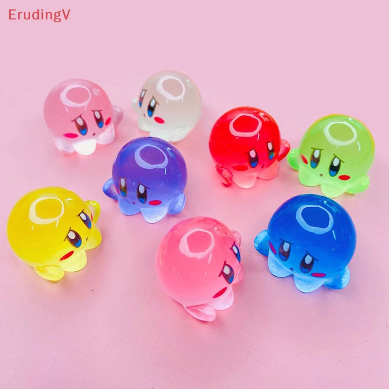 Bộ 5 Kẹp Tóc Nhựa Phát Quang Hình Kirby Dễ Thương Dùng Trang Trí Sổ Tay DIY