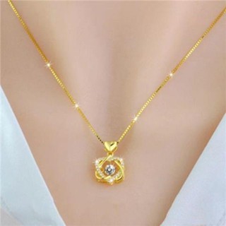 Thời Trang Cát Vàng Vòng Cổ Nữ Không Phai Màu Nữ Trang Sức Phù Hợp Với Xương Đòn Dây Chuyền Trái Tim-Trái Tim Lily