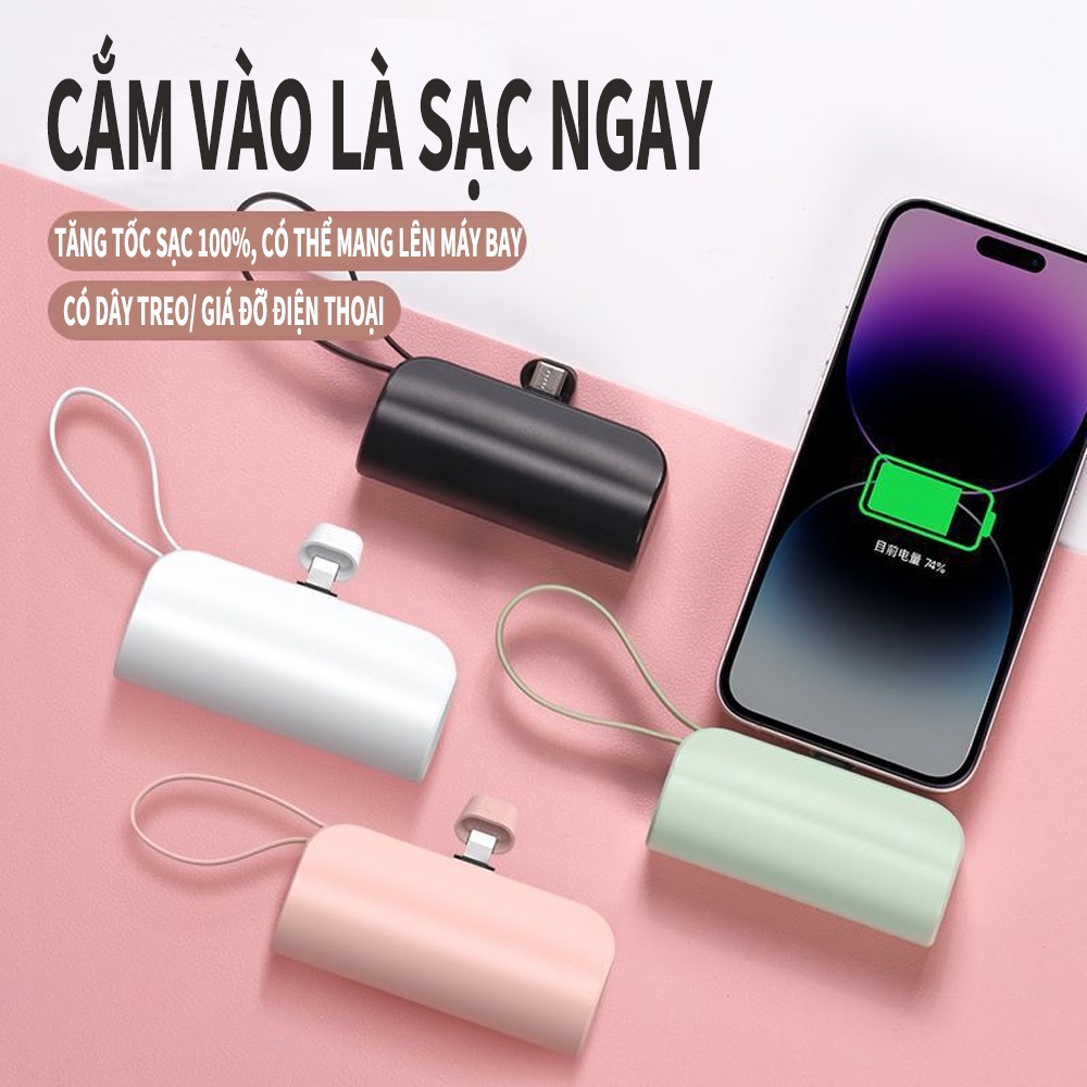 (Có sẵn) Sạc dự phòng mini cầm tay 5000mAh chính hãng nội