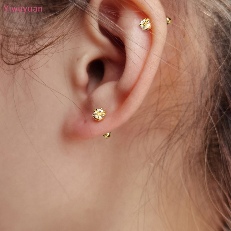 1 Đôi Bông Tai Xoắn Ốc Đính Đá Zircon Mới