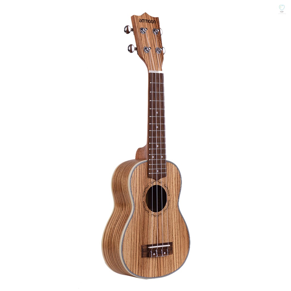Đàn Ukulele Soprano 21 Inch Bằng Gỗ Ngựa Vằn Dành Cho Người Mới Bắt Đầu