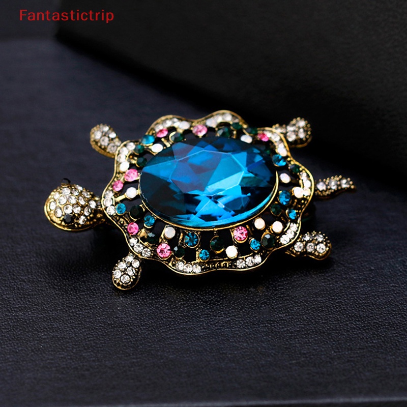 Ghim Cài Áo Hình Rùa Biển Đính Đá Nhân Tạo Thời Trang Cho Nữ