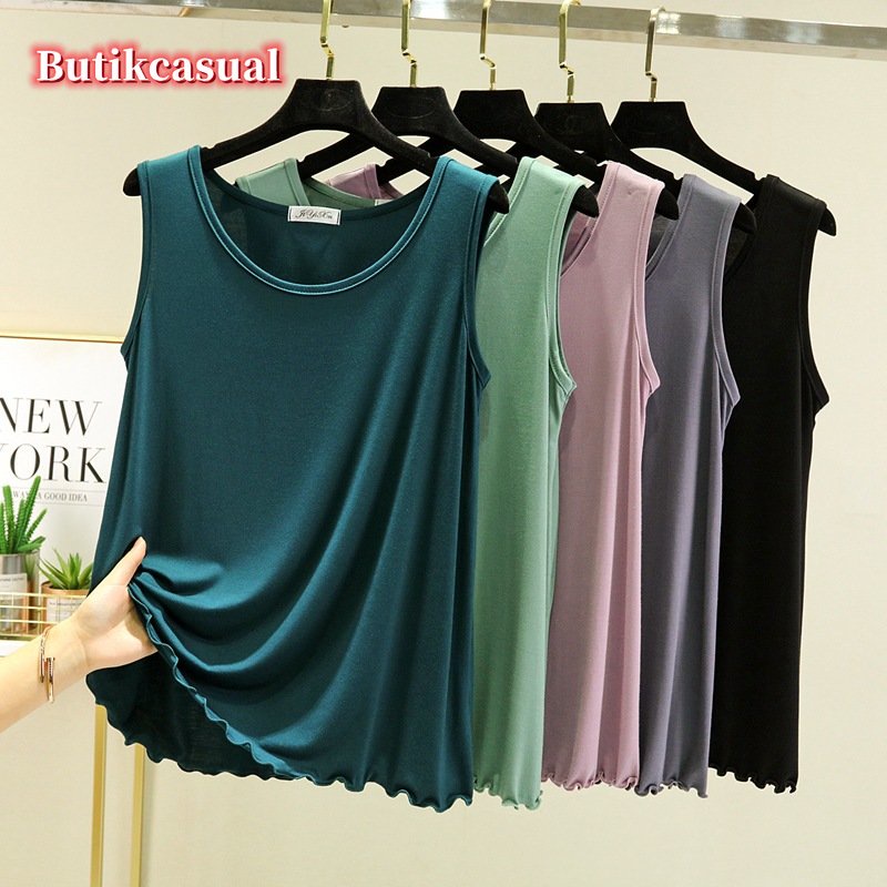 Áo Thun cotton Mỏng Sát Nách Cổ Tròn Dáng Rộng Thời Trang Mùa Hè 2023 Mới Cho Nữ