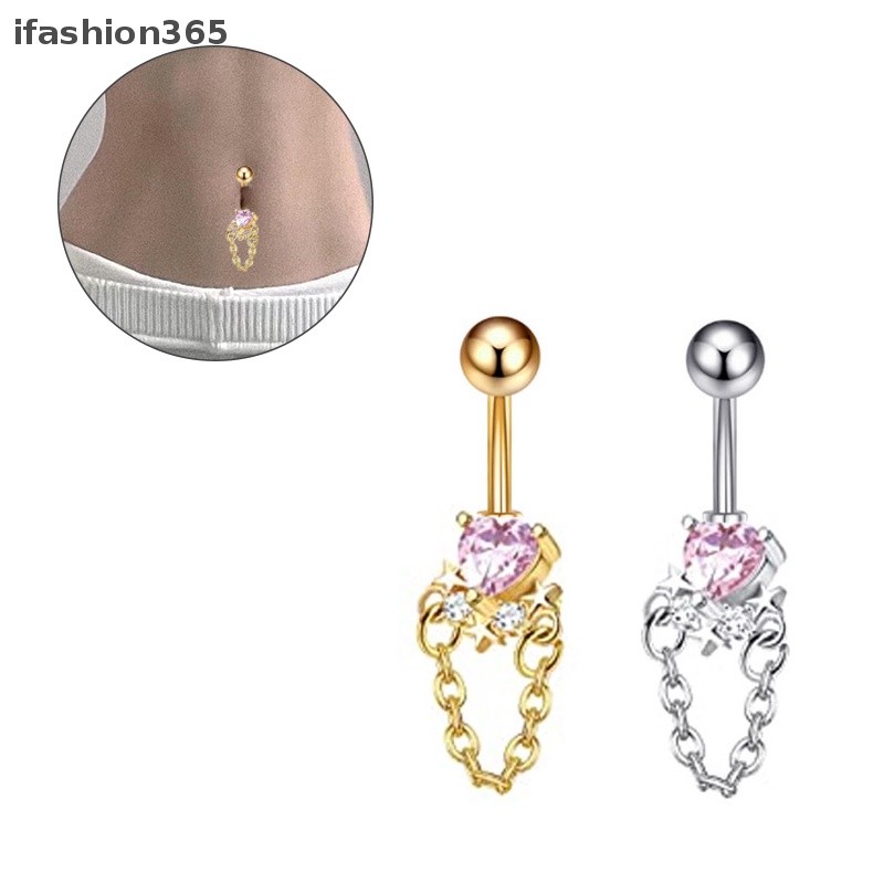 Khuyên Rốn Hình Trái Tim Bằng Thép Không Gỉ Thời Trang ifashion365