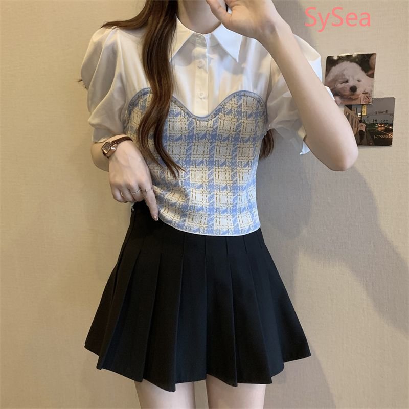 Áo Sơ Mi Tay Phồng Cổ Bẻ Thời Trang Mùa Hè Phong Cách Pháp Cho Nữ