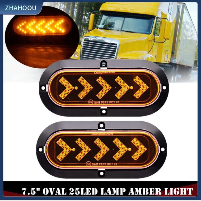 ☃Nhà Cửa☃ 1 Cặp Đèn Tín Hiệu 25led Hình Oval Cho Xe Tải Rv