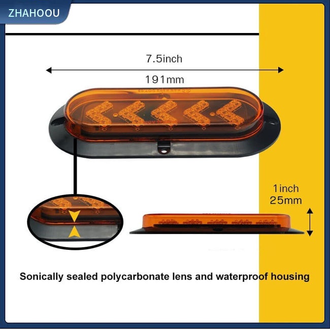 ☃Nhà Cửa☃ 1 Cặp Đèn Tín Hiệu 25led Hình Oval Cho Xe Tải Rv