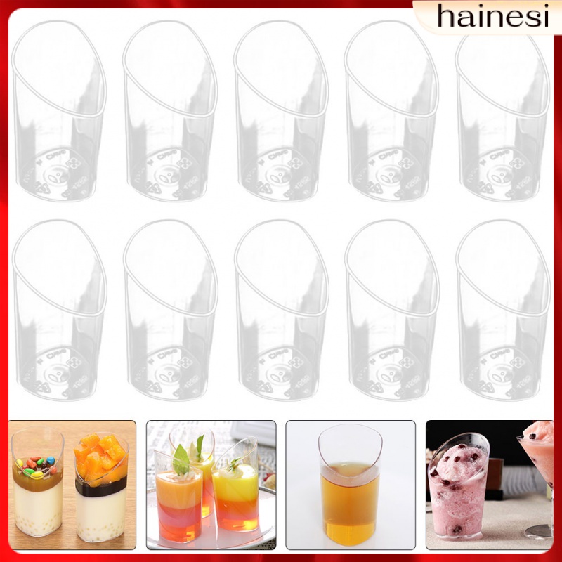 Set 20 Cốc Nhựa Trong Suốt Có Nắp Đậy Đựng Bánh Mousse