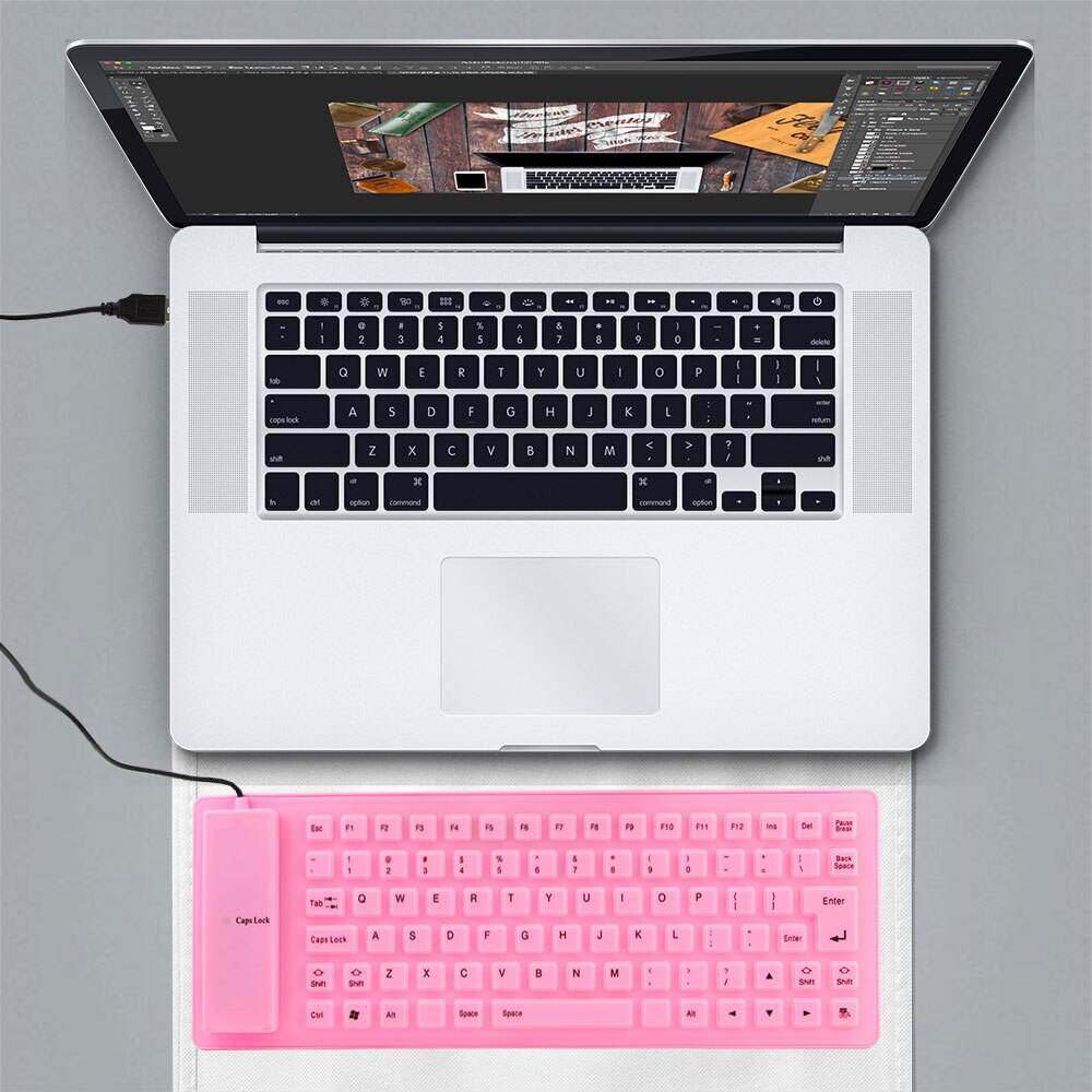 Bàn Phím Silicone Cao Su Mềm 85 Phím Chống Nước Giặt Được Cho PC Laptop Notebook