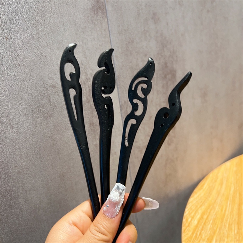 Trâm Cài Tóc Bằng Gỗ Mun Thiết Kế Đơn Giản Phong Cách Trung Hoa Cổ Điển Cho Nữ