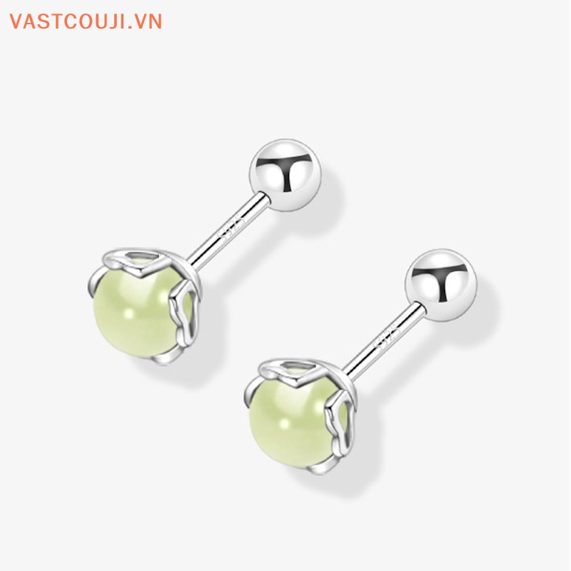 1 Đôi Khuyên Tai Ngọc Bích Dạng Xoắn Ốc Cho Nữ