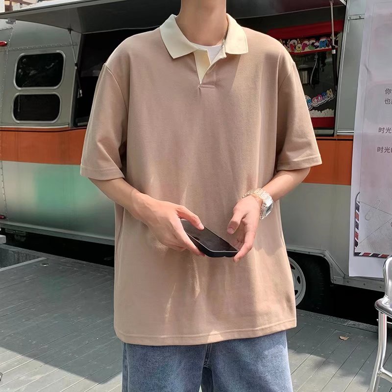 Set Đồ Mùa Hè 2 Món Gồm Áo Thun POLO Tay Cộc Phong Cách Hong Kong Cho Nam