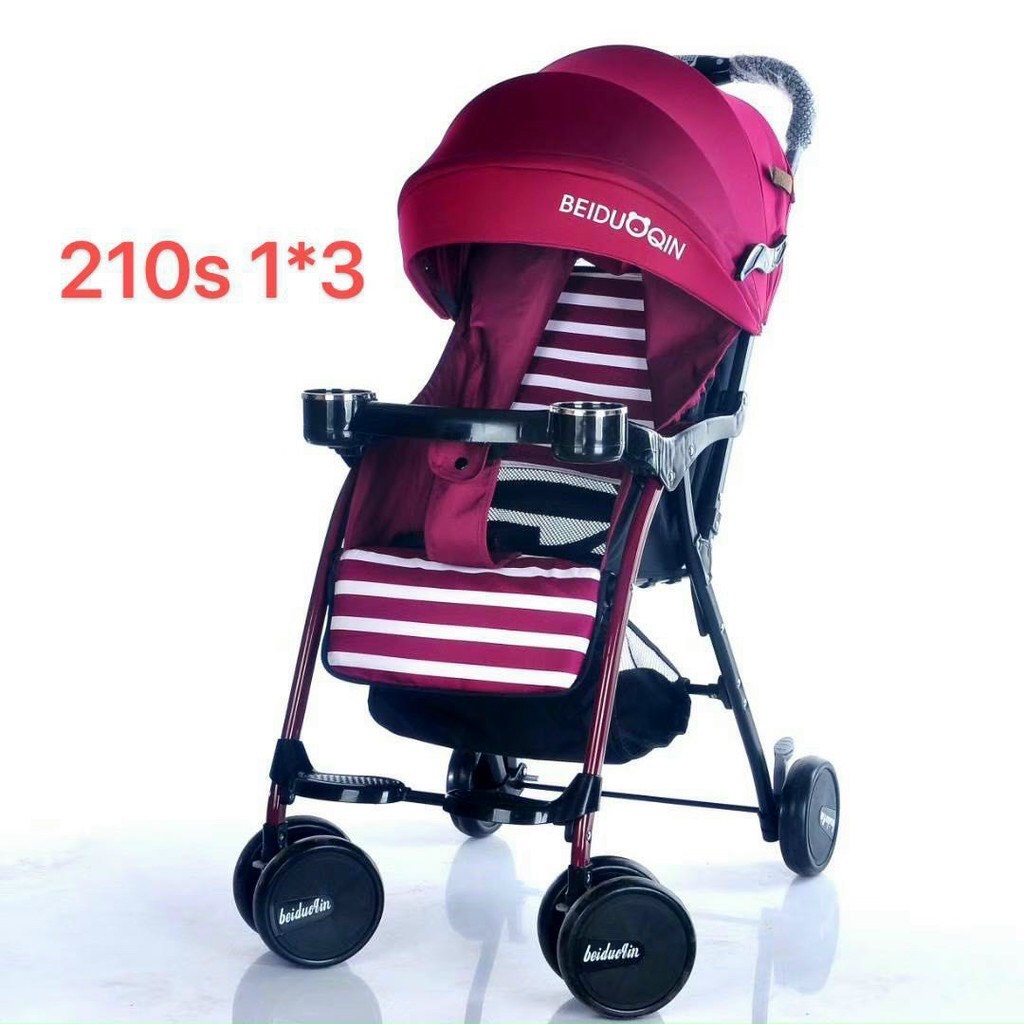 Xe đẩy 1 chiều 3 tư thế chính hãng BEIDU QIN có mái che cho bé