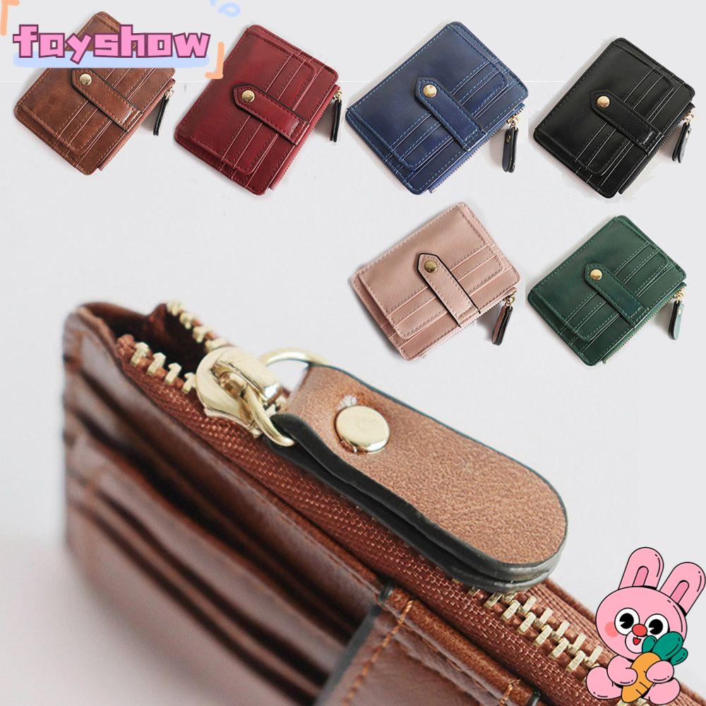 Ví Da PU Mỏng Màu Trơn Dùng Đựng Thẻ ID Phong Cách Doanh Nhân Thời Trang Cho Nam Và Nữ