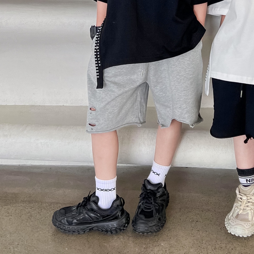 Quần short thun rách cho bé QB612 sz 90-160, quần cotton thời trang mùa hè phong cách Hàn Quốc