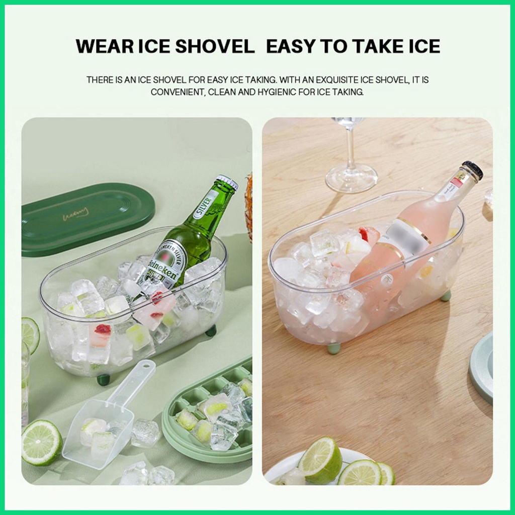 Khay Làm Đá 32 Ô Có Nắp Và Hộp Đựng